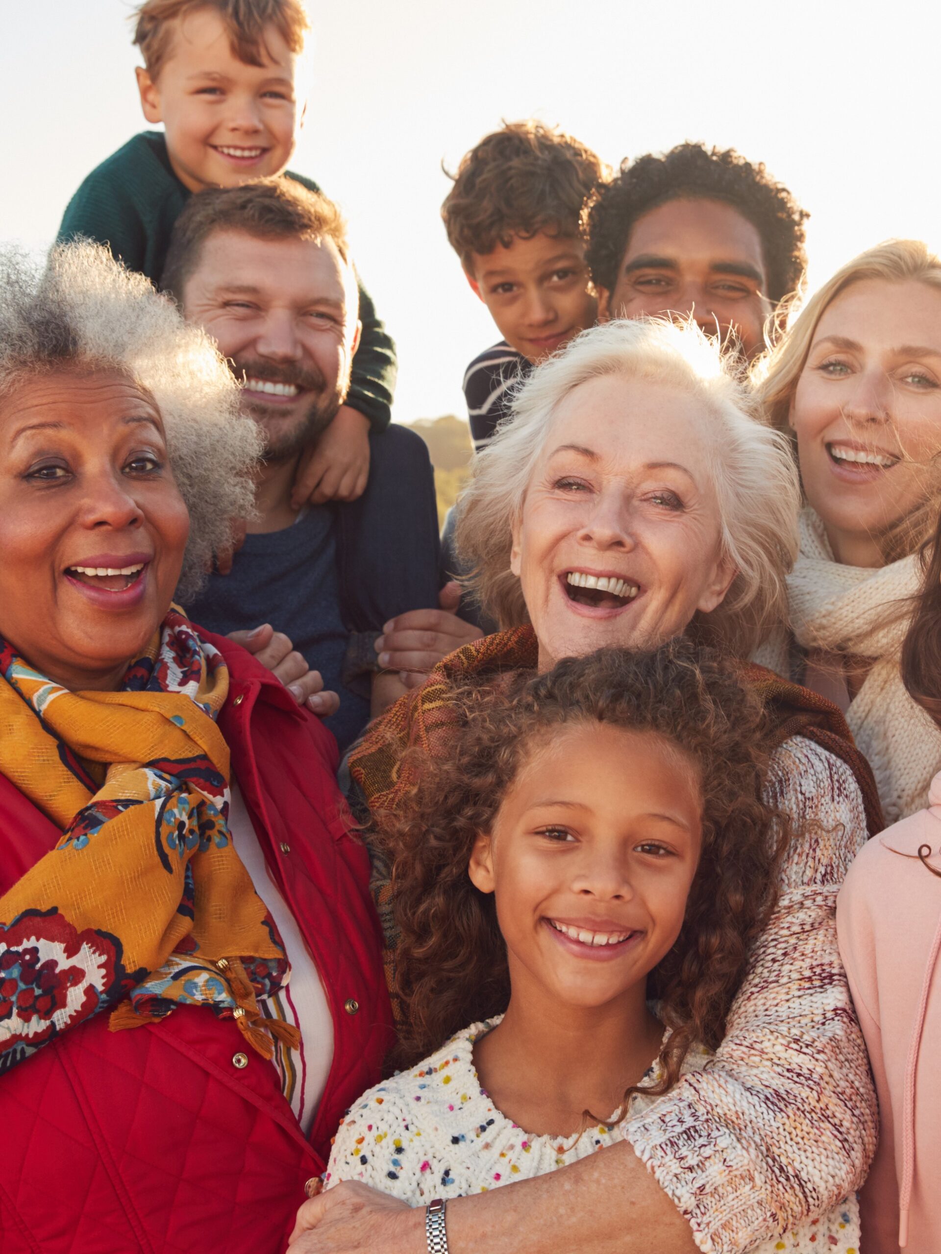 Group of happy people of different ages and ethnicities