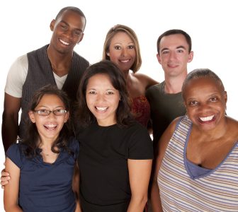 Diverse Group of Happy People Together, Isolated on White